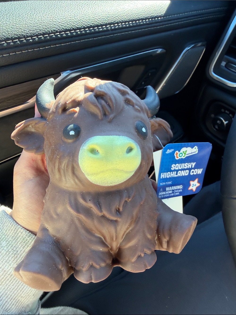 SMITH Brown Highland Cow Squishy Plush with Cream Snout